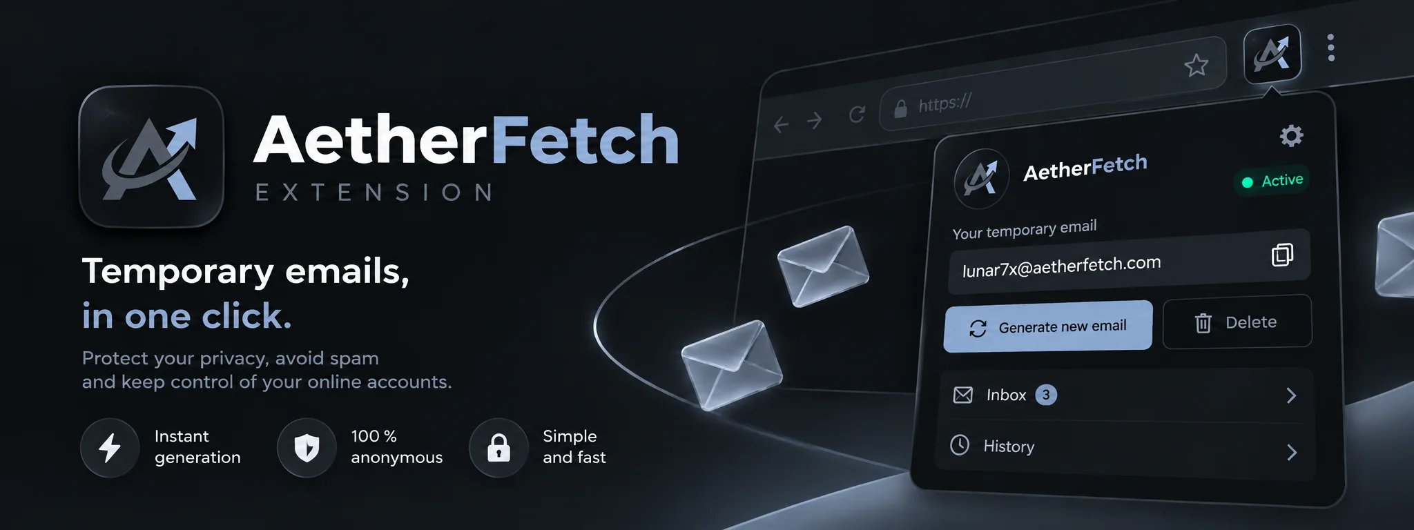 AetherFetch extension banner